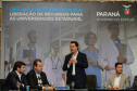O governador Carlos Massa Ratinho Junior libera nesta segunda-feira (26),  em evento no Palácio Iguaçu, suplementação orçamentária para universidades estaduais.  Curitiba, 26/08/2019 -Foto: Geraldo Bubniak/AEN