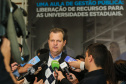 O governador Carlos Massa Ratinho Junior libera nesta segunda-feira (26),  em evento no Palácio Iguaçu, suplementação orçamentária para universidades estaduais. Na foto Superintendente de Ciência, Tecnologia e Ensino Superior Aldo Nelson Bona.  Curitiba, 26/08/2019 -Foto: Geraldo Bubniak/AEN