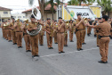 Curitiba, 28 de agosto de 2019.  Policiais Militares promovidos em 10 de agosto são homenageados. Foto: Banda da Policia Militar.