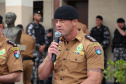 Curitiba, 28 de agosto de 2019.  Policiais Militares promovidos em 10 de agosto são homenageados. Foto: Ten-Cel QOPM Hudson Leoncio Teixeira, Comandante do 1º CRPM.  