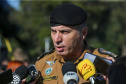 O governador Carlos Massa Ratinho Junior participa nesta sexta-feira (30) do projeto Em Frente Brasil - Programa Nacional de Enfrentamento à Criminalidade Violenta, criado pelo Ministério da Justiça e Segurança Pública no Parque São José em São José dos Pinhais. Na foto o comandante-geral da Polícia Militar (PM) do Paraná, o coronel Péricles de Matos. 30/08/2019 -Foto: Geraldo Bubniak/AEN