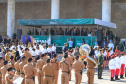 Solenidade de abertura das comemorações da Semana da Pátria 2019. O evento ocorreu no estacionamento do Palácio Iguaçu, em Curitiba, com a participação do governador Carlos Massa Ratinho Junior e comandantes das Forças Armadas, da Polícia Militar do Paraná e da Liga de Defesa Nacional.Foto:  Valdelino Pontes