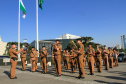Solenidade de abertura das comemorações da Semana da Pátria 2019. O evento ocorreu no estacionamento do Palácio Iguaçu, em Curitiba, com a participação do governador Carlos Massa Ratinho Junior e comandantes das Forças Armadas, da Polícia Militar do Paraná e da Liga de Defesa Nacional.Foto:  Valdelino Pontes