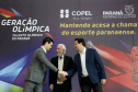 O governador Carlos Massa Ratinho Junior anunciou nesta segunda-feira (02), no Palácio Iguaçu, a nova fase do programa de apoio à formação de atletas olímpicos. Patrocinado pela Copel, o ?Geração Olímpica? é o maior programa de bolsa-atleta do País. Curitiba,02/09/2019 Foto:Jaelson Lucas /AEN