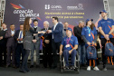 O governador Carlos Massa Ratinho Junior anunciou nesta segunda-feira (02), no Palácio Iguaçu, a nova fase do programa de apoio à formação de atletas olímpicos. Patrocinado pela Copel, o ?Geração Olímpica? é o maior programa de bolsa-atleta do País. Curitiba,02/09/2019 Foto:Jaelson Lucas /AEN
