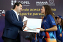 O governador Carlos Massa Ratinho Junior anunciou nesta segunda-feira (02), no Palácio Iguaçu, a nova fase do programa de apoio à formação de atletas olímpicos. Patrocinado pela Copel, o ?Geração Olímpica? é o maior programa de bolsa-atleta do País. Curitiba,02/09/2019 Foto:Jaelson Lucas / AEN