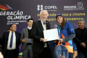 O governador Carlos Massa Ratinho Junior anunciou nesta segunda-feira (02), no Palácio Iguaçu, a nova fase do programa de apoio à formação de atletas olímpicos. Patrocinado pela Copel, o ?Geração Olímpica? é o maior programa de bolsa-atleta do País. Curitiba,02/09/2019 Foto:Jaelson Lucas /AEN