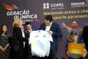 O governador Carlos Massa Ratinho Junior anunciou nesta segunda-feira (02), no Palácio Iguaçu, a nova fase do programa de apoio à formação de atletas olímpicos. Patrocinado pela Copel, o ?Geração Olímpica? é o maior programa de bolsa-atleta do País. Curitiba,02/09/2019 Foto:Jaelson Lucas /AEN