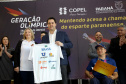 O governador Carlos Massa Ratinho Junior anunciou nesta segunda-feira (02), no Palácio Iguaçu, a nova fase do programa de apoio à formação de atletas olímpicos. Patrocinado pela Copel, o ?Geração Olímpica? é o maior programa de bolsa-atleta do País. Curitiba,02/09/2019 Foto:Jaelson Lucas /AEN