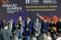 O governador Carlos Massa Ratinho Junior anunciou nesta segunda-feira (02), no Palácio Iguaçu, a nova fase do programa de apoio à formação de atletas olímpicos. Patrocinado pela Copel, o ?Geração Olímpica? é o maior programa de bolsa-atleta do País. Curitiba,02/09/2019 Foto:Jaelson Lucas /AEN