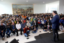 O governador Carlos Massa Ratinho Junior anunciou nesta segunda-feira (02), no Palácio Iguaçu, a nova fase do programa de apoio à formação de atletas olímpicos. Patrocinado pela Copel, o ?Geração Olímpica? é o maior programa de bolsa-atleta do País. Curitiba,02/09/2019 Foto:Jaelson Lucas /AEN