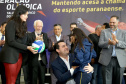 O governador Carlos Massa Ratinho Junior anunciou nesta segunda-feira (02), no Palácio Iguaçu, a nova fase do programa de apoio à formação de atletas olímpicos. Patrocinado pela Copel, o ?Geração Olímpica? é o maior programa de bolsa-atleta do País. Curitiba,02/09/2019 Foto:Jaelson Lucas /AEN