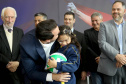 O governador Carlos Massa Ratinho Junior anunciou nesta segunda-feira (02), no Palácio Iguaçu, a nova fase do programa de apoio à formação de atletas olímpicos. Patrocinado pela Copel, o ?Geração Olímpica? é o maior programa de bolsa-atleta do País. Curitiba,02/09/2019 Foto:Jaelson Lucas /AEN