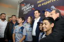 O governador Carlos Massa Ratinho Junior anunciou nesta segunda-feira (02), no Palácio Iguaçu, a nova fase do programa de apoio à formação de atletas olímpicos. Patrocinado pela Copel, o ?Geração Olímpica? é o maior programa de bolsa-atleta do País. Curitiba,02/09/2019 Foto:Jaelson Lucas / ANE