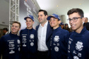 O governador Carlos Massa Ratinho Junior anunciou nesta segunda-feira (02), no Palácio Iguaçu, a nova fase do programa de apoio à formação de atletas olímpicos. Patrocinado pela Copel, o ?Geração Olímpica? é o maior programa de bolsa-atleta do País. Curitiba,02/09/2019 Foto:Jaelson Lucas / AEN