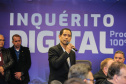 O  vice governador Darci Piana participa nesta segunda-feira (02) da apresentação da consolidação do Inquérito Digital Paraná. Com este sistema, que já foi implantado, todas as etapas dos inquéritos policiais passam a ser digitais, garantindo mais agilidade e economia.  Na foto o  secretário de Estado da Segurança Pública, coronel Romulo Marinho Soares .02/09/2019 -Foto: Geraldo Bubniak/AEN