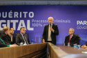 O  vice governador Darci Piana participa nesta segunda-feira (02) da apresentação da consolidação do Inquérito Digital Paraná. Com este sistema, que já foi implantado, todas as etapas dos inquéritos policiais passam a ser digitais, garantindo mais agilidade e economia.   02/09/2019 -Foto: Geraldo Bubniak/AEN