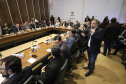 O governador Carlos Massa Ratinho Junior reunido com seu secretariado. N/F: presidente da Cohapar Jorge Calado, apresenta o projeto Viver Mais Parana.Curitiba, 03-09-19.Foto: Arnaldo Alves / ANPr.
