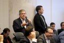 O governador Carlos Massa Ratinho Junior reunido com seu secretariado. N/F: presidente da Cohapar Jorge Calado, apresenta o projeto Viver Mais Parana.Curitiba, 03-09-19.Foto: Arnaldo Alves / ANPr.