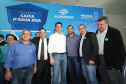 O governador Carlos Massa Ratinho Junior anunciou nesta segunda-feira (9) a expansão do programa que viabiliza instalação de caixas d'água em casas de famílias em situação de vulnerabilidade social. Participaram: secretários da Justiça, Família e Trabalho, Ney Leprevost; da Saúde, Beto Preto; presidente da Sanepar, Claudio Stabile; deputados estaduais; prefeitos; entre outras autoridades.Curitiba, 09-09-19.Foto: Arnaldo Alves / AEN.