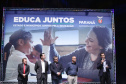 O governador Carlos Massa Ratinho Junior lançou nesta quarta-feira (11), em Curitiba, o programa Educa Juntos, iniciativa da Secretaria de Estado da Educação e do Esporte para apoiar os municípios e melhorar os índices de aprendizagem e alfabetização dos estudantes paranaenses desde a educação infantil. Foto: Gilson Abreu/AEN