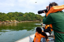 Dentro dos programas ambientais executados pela empresa Portos do Paraná nas baías de Paranaguá e Antonina, foi realizado quarta-feira (11) o monitoramento de avifauna, embarcado. Foto: Divulgação/Portos do Paraná