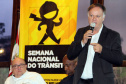 Palestras, blitzes educativas e uma megaoperação voltada à educação no trânsito em todo o Estado serão as principais ações da Polícia Militar durante a Semana Nacional de Trânsito. O evento que marcou a abertura das atividades aconteceu nesta quarta-feira (18), no Salão de Atos do Parque Barigui, em Curitiba, e contou com a participação de órgãos e entidades ligados ao trânsito.Foto: Divulgação/SESP