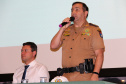 Palestras, blitzes educativas e uma megaoperação voltada à educação no trânsito em todo o Estado serão as principais ações da Polícia Militar durante a Semana Nacional de Trânsito. O evento que marcou a abertura das atividades aconteceu nesta quarta-feira (18), no Salão de Atos do Parque Barigui, em Curitiba, e contou com a participação de órgãos e entidades ligados ao trânsito.Foto: Divulgação/SESP
