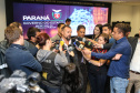 Coletiva de imprensa do secretário da Segurança Pública, coronel Rômulo Marinho Soares sobre a integração da base de dados entre Paraná, São Paulo e Brasília que permitiu a identificação de uma pessoa suspeita da morte da menina Raquel Genofre,  nesta quinta-feira (19). Na foto, entrevista do Delegado Geral Adjunto Riad Braga Farhat.  Curitiba, 19/04/2019 - Foto: Geraldo Bubniak/AEN