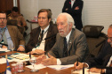 O vice-governador Darci Piana, durante reunião ordinária do Conselho Nacional dos Secretários de Estado da Justiça, da Cidadania, Direitos Humanos e Administração Penitenciária (Consej), no Gabinete de Gestão e Informações (GGI), no Palácio Iguaçu.
Foto: Camila Tonetti/Vice-givernadoria