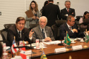 O vice-governador Darci Piana, durante reunião ordinária do Conselho Nacional dos Secretários de Estado da Justiça, da Cidadania, Direitos Humanos e Administração Penitenciária (Consej), no Gabinete de Gestão e Informações (GGI), no Palácio Iguaçu.
Foto: Camila Tonetti/Vice-givernadoria