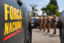 O governador Carlos Massa Ratinho Junior e o ministro da Justiça e Segurança Pública, Sergio Moro, visitam a Base da Força Nacional de Segurança Pública, em São José dos Pinhais. Foto: José Fernando Ogura/AEN