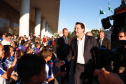 O governador Carlos Massa Ratinho Junior lança nesta quarta-feira (09) o projeto Cinema na Praça, que beneficiará cidades com até dez mil habitantes que não têm cinemas de rua ou em centros comerciais, no Palácio Iguaçu, em Curitiba. 09/10/2019