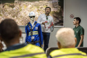 A empresa Portos do Paraná mantém treinamentos regulares para os profissionais que trabalham em locais elevados. É essencial que todos estejam paramentados com os equipamentos de proteção individual (EPI) adequados para este tipo de atividade. Termina nesta sexta-feira (11) mais um evento voltado a 34 funcionários da empresa pública que atuam nestas situações. Foto: Claudio Neves /Portos do Paraná