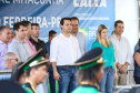 O governador Carlos Massa Ratinho Junior entrega nesta sexta-feira (11) moradias populares em Prado Ferreira. As moradias fazem parte de um projeto integrado do Governo do Estado com o Governo Federal e o município. Foto: Gilson Abreu/AEN