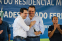O governador Carlos Massa Ratinho Junior entrega nesta sexta-feira (11) moradias populares em Prado Ferreira. As moradias fazem parte de um projeto integrado do Governo do Estado com o Governo Federal e o município. Foto: Gilson Abreu/AEN