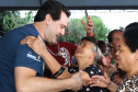 O governador Carlos Massa Ratinho Junior esteve neste sábado em Marumbi, no Vale do Ivaí, para inaugurar a unidade do programa Meu Campinho, espaço de esporte e lazer implantado pelo Governo do Estado no município. Presentes: prefeito de Marumbi, Adhemar Francisco Rejani; secretários: de Saúde, Beto Preto; de Desenvolvimento Urbano, João Calos Ortega; Primeira Dama do Estado, Luciana Saito Massa; apresentador Carlos Massa (ratinho); entre outros.Marumbi, 12-10-19.Foto: Arnaldo Alves / AEN.