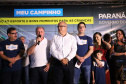 O governador Carlos Massa Ratinho Junior esteve neste sábado em Marumbi, no Vale do Ivaí, para inaugurar a unidade do programa Meu Campinho, espaço de esporte e lazer implantado pelo Governo do Estado no município. Presentes: prefeito de Marumbi, Adhemar Francisco Rejani; secretários: de Saúde, Beto Preto; de Desenvolvimento Urbano, João Calos Ortega; Primeira Dama do Estado, Luciana Saito Massa; apresentador Carlos Massa (ratinho); entre outros.Marumbi, 12-10-19.Foto: Arnaldo Alves / AEN.