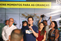 O governador Carlos Massa Ratinho Junior esteve neste sábado em Marumbi, no Vale do Ivaí, para inaugurar a unidade do programa Meu Campinho, espaço de esporte e lazer implantado pelo Governo do Estado no município. Presentes: prefeito de Marumbi, Adhemar Francisco Rejani; secretários: de Saúde, Beto Preto; de Desenvolvimento Urbano, João Calos Ortega; Primeira Dama do Estado, Luciana Saito Massa; apresentador Carlos Massa (ratinho); entre outros.Marumbi, 12-10-19.Foto: Arnaldo Alves / AEN.