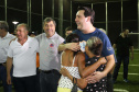 O governador Carlos Massa Ratinho Junior esteve neste sábado em Marumbi, no Vale do Ivaí, para inaugurar a unidade do programa Meu Campinho, espaço de esporte e lazer implantado pelo Governo do Estado no município. Presentes: prefeito de Marumbi, Adhemar Francisco Rejani; secretários: de Saúde, Beto Preto; de Desenvolvimento Urbano, João Calos Ortega; Primeira Dama do Estado, Luciana Saito Massa; apresentador Carlos Massa (ratinho); entre outros.Marumbi, 12-10-19.Foto: Arnaldo Alves / AEN.