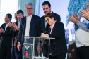 O governador Carlos Massa Ratinho Junior e a ministra da Agricultura, Pecuária e Abastecimento, Tereza Cristina, anunciam nesta terça-feira (15), no Palácio Iguaçu, em Curitiba, a suspensão das campanhas de vacinação contra febre aftosa em rebanhos bovinos e de bufalinos no Paraná. Curitiba, 14/10/2019 - Foto: Geraldo Bubniak/AEN