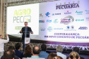 O governador Carlos Massa Ratinho Junior participa nesta quinta-feira (17),  no Parque de Exposições Lacerda Werneck, em Guarapuava, da primeira edição da Agropec, evento voltado a produtores rurais da região e que reúne palestras técnicas, leilões de animais e culinária tropeira e regional. Na foto o presidente da Sociedade Rural de Guararpuava, Claudio Marques Azevedo.Guarapuava, 17/10/2019 -  Foto: Geraldo Bubniak/AEN