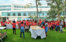 Cerca de 400 crianças do Movimento de Trabalhadores Rurais Sem-Terra (MST) fizeram uma visita, nesta sexta-feira (18), ao Palácio Iguaçu, sede do Executivo estadual. Vindas de diversos acampamentos e assentamentos de todo o Paraná, elas estão em Curitiba para o 13º Encontro Estadual dos Sem Terrinha, que começou na terça-feira (16) e termina nesta sexta.Foto: Valdelino Pontes 18/10/2019