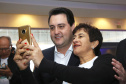 O governador Carlos Massa Ratinho Junior particiou nesta segunda-feira (21) do evento de premiação do Concurso Agrinho 2019. Promovido pela Federação da Agricultura do Paraná (Faep), com a parceria do Governo do Estado, o programa envolve, todo ano, aproximadamente 800 mil alunos e mais de 50 mil professores. Pinhais,21/10/2019 Foto:Jaelson Lucas / AEN