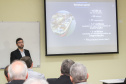 A empresa pública Portos do Paraná voltou a se reunir com o Conselho Temático de Infraestutura do G7, no Sindicato e Organização das Cooperativas do Estado do Paraná (Ocepar). Nesta terça-feira (22), esteve em debate a construção do Plano Ferroviário Paranaense, proposto pelo setor produtivo. A ideia é aumentar a participação do modal no transporte de cargas, com a reestruturação da malha ferroviária. Foto: Ocepar