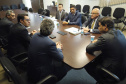 Paraná e Governo Federal estudam construção de uma nova ferrovia. Nesta segunda-feira (21), O secretário estadual de Infraestrutura e Logística, Sandro Alex, reuniu-se segunda-feira (21) com o assessor especial do Ministério da Infraestrutura, Marcos Felix, e o representante da Valec Engenharia, Construções e Ferrovias, Guilherme Bianco. Foto: Divulgação/SEPL