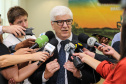 O governador Carlos Massa Ratinho Junior e a presidente do IBGE (Instituto Brasileiro de Geografia e Estatística), Susana Cordeiro Guerra, divulgam nesta sexta-feira (25), no Palácio Iguaçu, os números do Censo Agropecuário 2017.  Curitiba, 25/10/2019 - Foto: Geraldo Bubniak/AEN