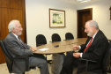 O vice-governador Darci Piana se reuniu nesta segunda-feira (28), no Palácio Iguaçu, com o embaixador Igor Kipman, chefe do escritório de Representação no Paraná do Ministério das Relações Exteriores. Eles discutiram questões relativas às relações internacionais do Brasil e como elas refletem no Paraná, além da possibilidade de abertura de novos mercados para o Estado. Foto:Jaelson Lucas / AEN