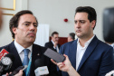 O governador Carlos Massa Ratinho Junior se reúne nesta segunda-feira (28) com o presidente da Caixa Econômica Federal, Pedro Guimarães, para discutir parcerias e investimentos em saneamento e habitação, no Palácio Iguaçu.  Curitiba, 28/10/2019 - Foto: Geraldo Bubniak/AEN