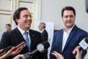 O governador Carlos Massa Ratinho Junior se reúne nesta segunda-feira (28) com o presidente da Caixa Econômica Federal, Pedro Guimarães, para discutir parcerias e investimentos em saneamento e habitação, no Palácio Iguaçu.  Curitiba, 28/10/2019 - Foto: Geraldo Bubniak/AEN